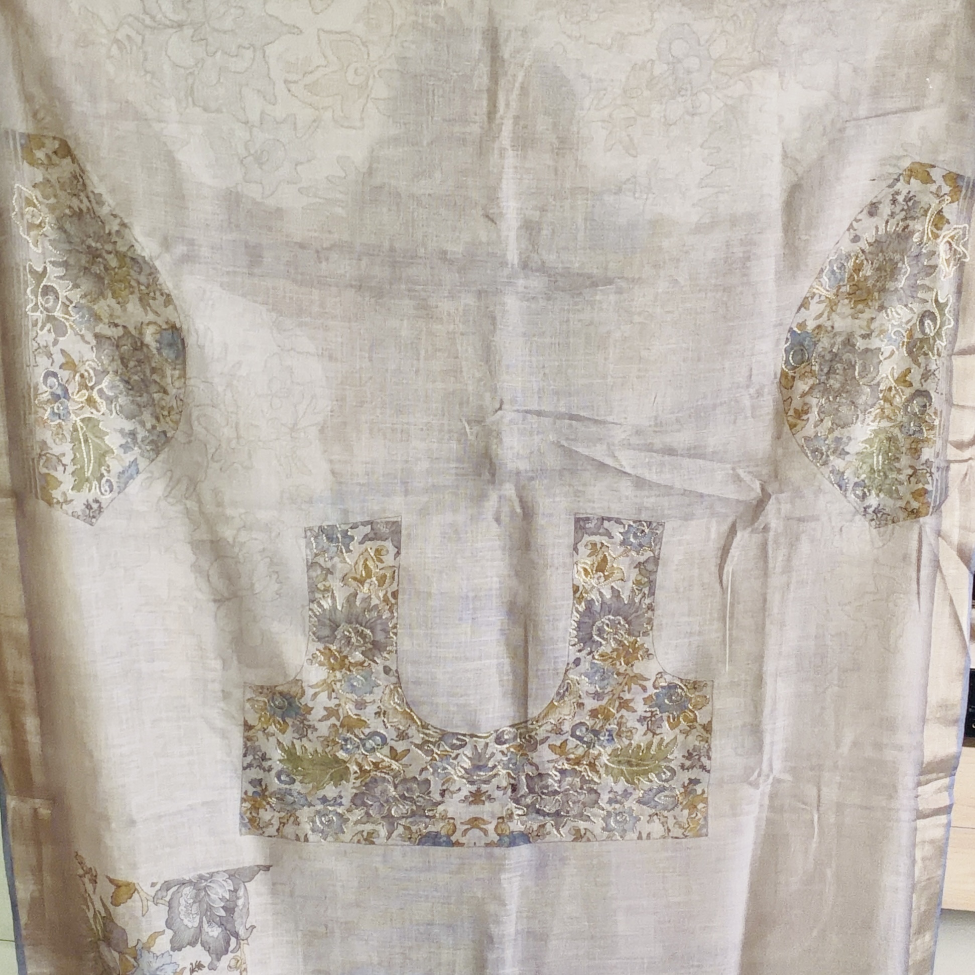 Printed Border Linen Saree
